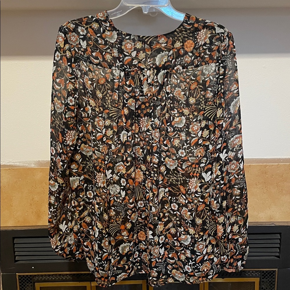A.N.A Women’s Multicolor Floral Blouse (size L) - Picture 7 of 15